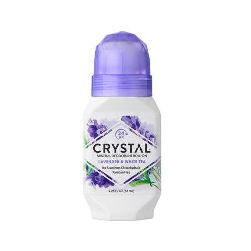 Crystal essence Deodorant Roll-On, Lavender and White Tea 2.25 fl. oz