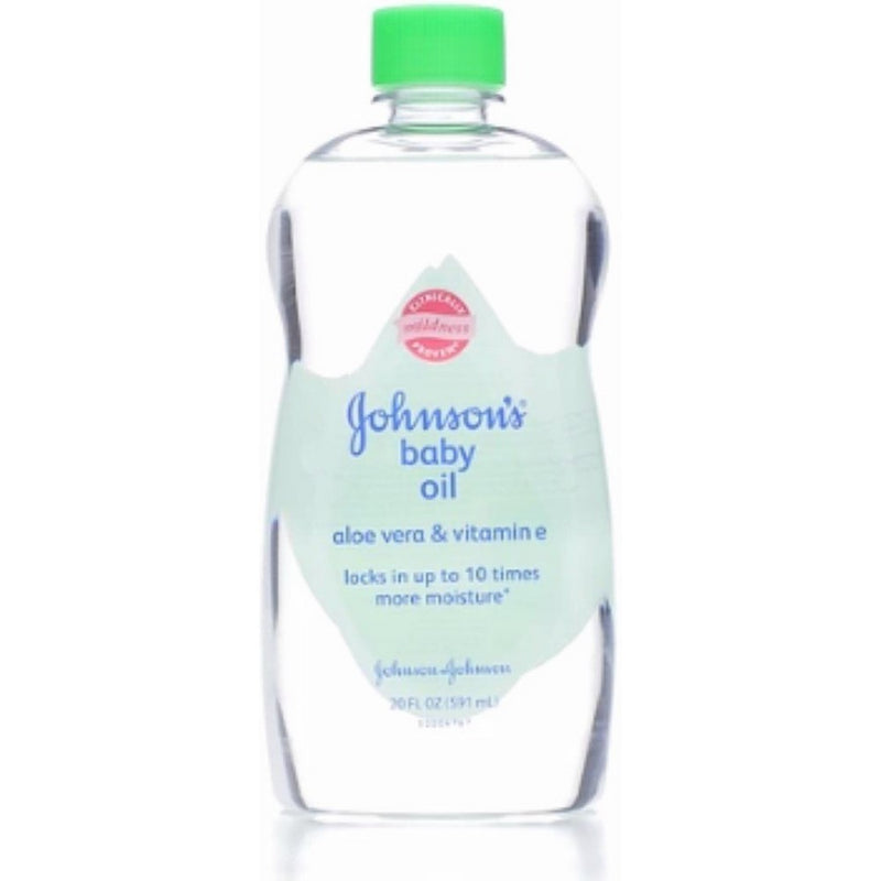 Johnson's Baby Oil With Aloe Vera & Vitamin E For Dry Skin, 20 Oz. (Pack of 6)