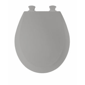 Bemis 500EC162 Molded Wood Round Toilet Seat With Easy Clean and Change Hinge, Silver
