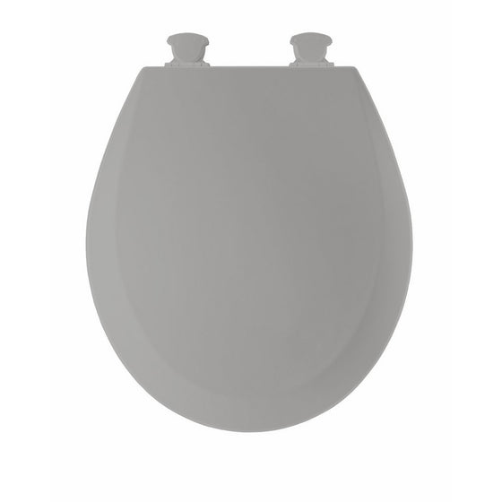 Bemis 500EC162 Molded Wood Round Toilet Seat With Easy Clean and Change Hinge, Silver