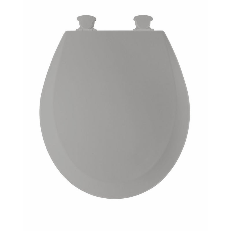 Bemis 500EC162 Molded Wood Round Toilet Seat With Easy Clean and Change Hinge, Silver