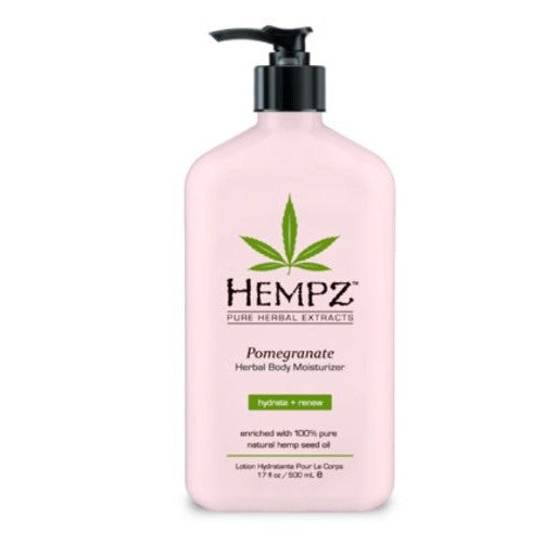 Hempz Herbal Body Moisturizer, Light Pink, Pomegranate, 17 Fluid Ounce