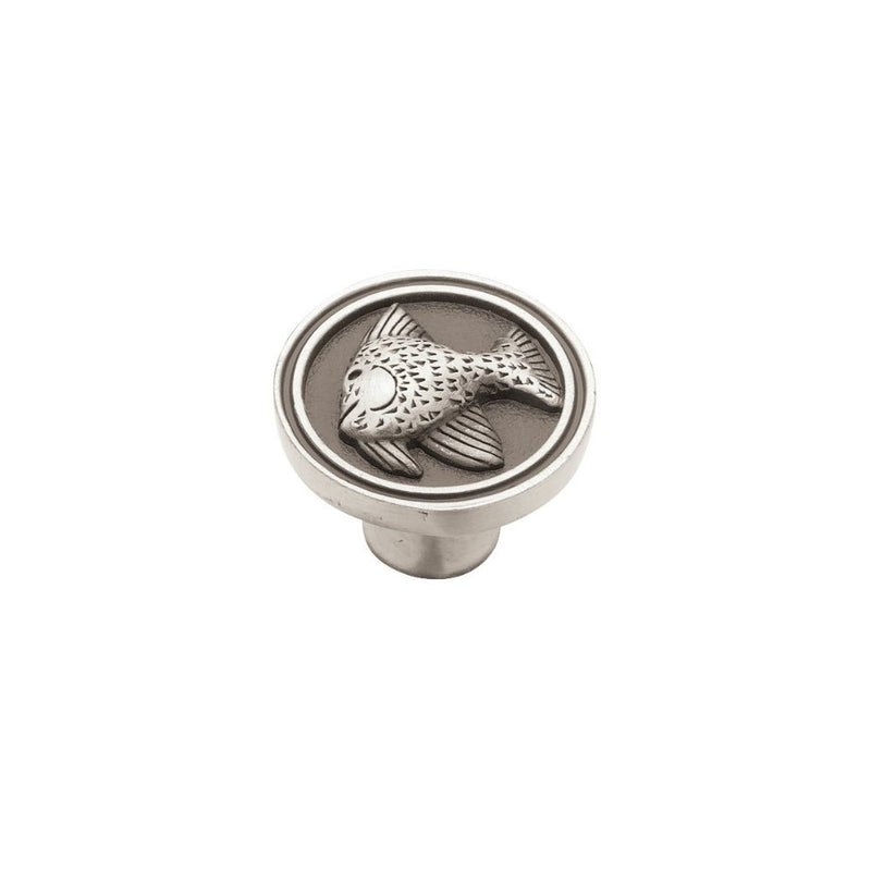 Liberty PBF659-BSP-C Pbf659-Bsp-C 35Mm Angel Fish Kitchen Cabinet Hardware Knob, Single, Brushed Satin Pewter