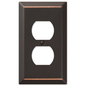 Amerelle 163DDB Traditional Steel Wallplate with 1 Duplex Outlet, Aged Bronze