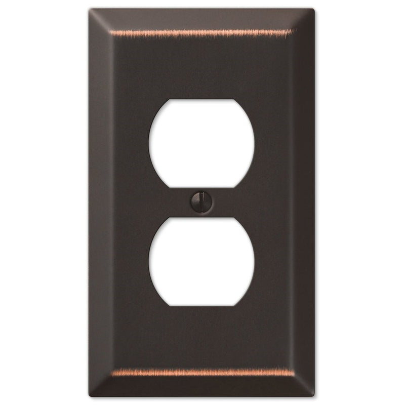Amerelle 163DDB Traditional Steel Wallplate with 1 Duplex Outlet, Aged Bronze
