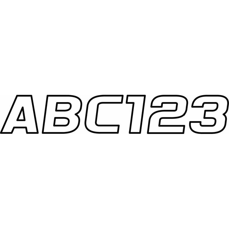 Hardline Products Series 700 Factory Matched 3-Inch Boat & PWC Registration Number Kit, White/Black