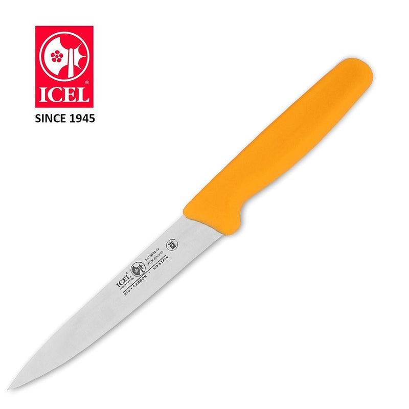 ICEL Cutlery 5.5" Stiff Boning Knife Extra Wide Straight Blade, Yellow Handle