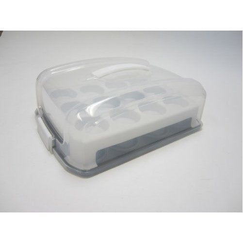 Chloe's Kitchen 203-164 Cup Cake or Muffin Carrier with Pan, 24-Cavity