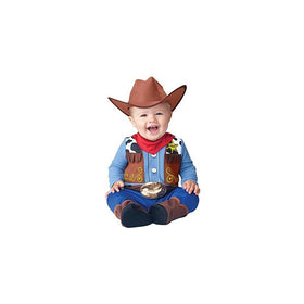 InCharacter Baby Boy's Wee Wrangler Cowboy Costume, Tan/Blue, Large