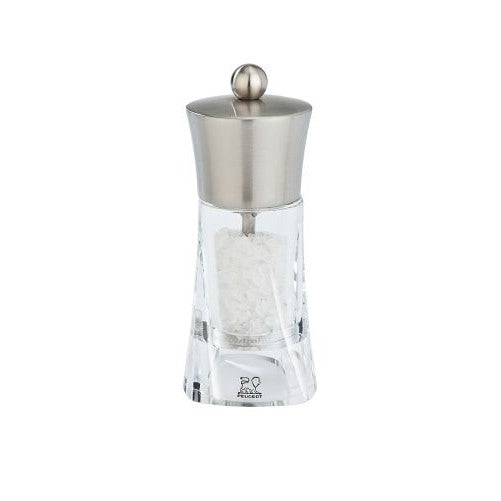 Peugeot Ouessant Acrylic and Stainless Steel Salt Mill, 14cm/5-1/2-Inch