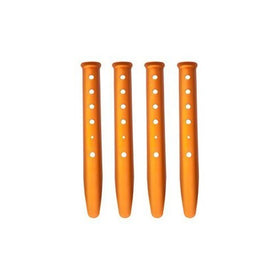 4pcs Orange Color Aluminum Tent Stakes for Camping in Snow and Sand Tent Boating Hiking Backpacking Picnic Shelter Shade Canopy Outdoor Activity