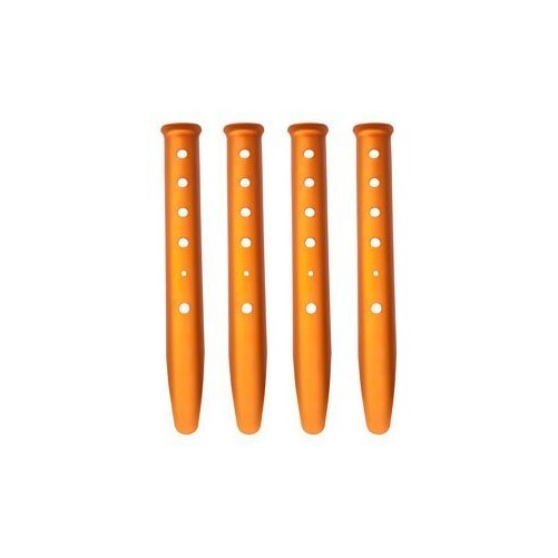 4pcs Orange Color Aluminum Tent Stakes for Camping in Snow and Sand Tent Boating Hiking Backpacking Picnic Shelter Shade Canopy Outdoor Activity