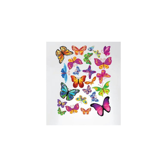 Innovative Stencils 3005 Easy Peel and Stick Colorful Butterflies Nursery Decal Instant Home Decor Wall Sticker