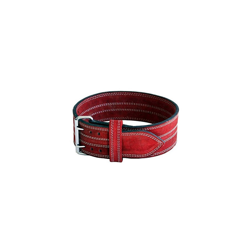 Ader Leather Power Lifting Weight Belt- 4" Red (Medium)