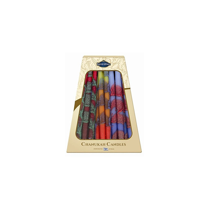 Majestic Giftware SC-CP20 Safed Handcrafted Hanukkah Candles, 6-Inch, Blue/Yellow/Red, 45-Pack