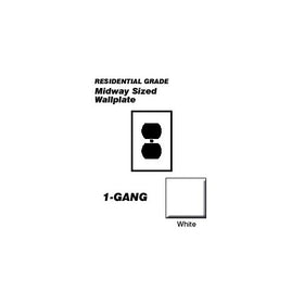 Leviton 021-80503-00W 1-Gang Midway Size White Duplex Device Receptacle Wall Plate