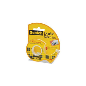 3M Double-Sided Tape with Dispenser, Permanent, 1/2 X 250 Inches, Clear, 2-PACK
