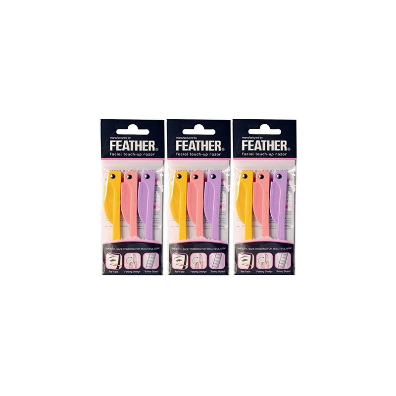 Feather Flamingo Facial Touch-up Razor ( 3 Razors X 3 Pack )