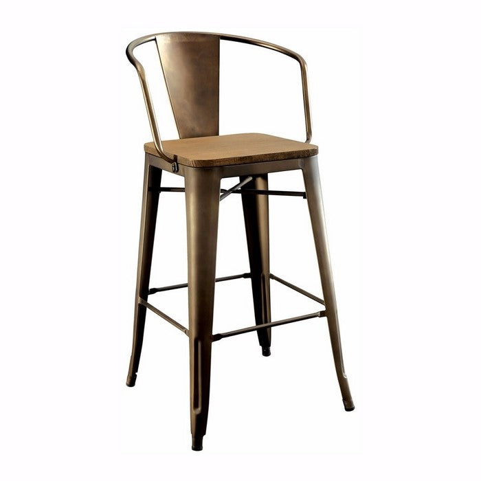 Cooper II Industrial Counter Height Chair, Natural Elm , Set Of 2
