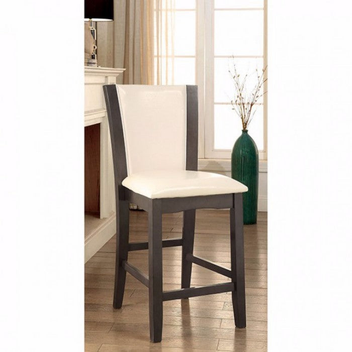 Manhattan Iii Counter Height Chair With Ivory, Gray Finish, Set Of 2