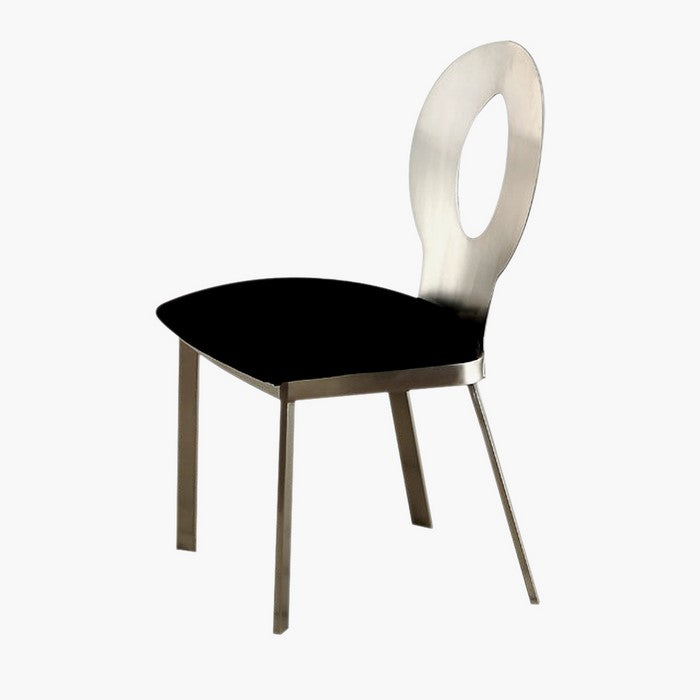 Valo Side Chair With Black Micro Fabric Cushion Chrome, Set Of 2