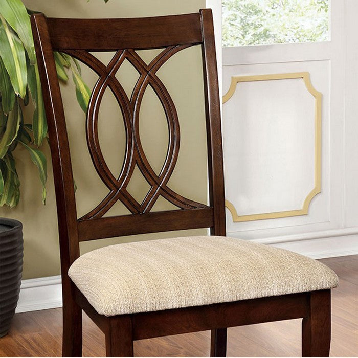 Carlisle Transitional Side Chair, Brown Cherry Finish, Set Of 2