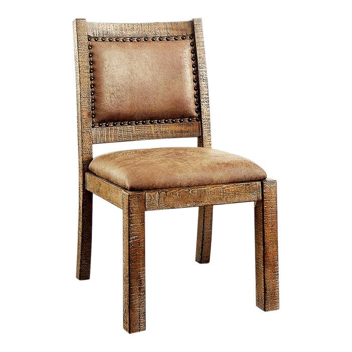 Colette Industrial Side Chair In Brown, Set Of Two