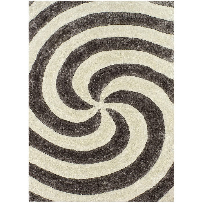 Cyrus Contemporary Area Swirl Rug, Silver