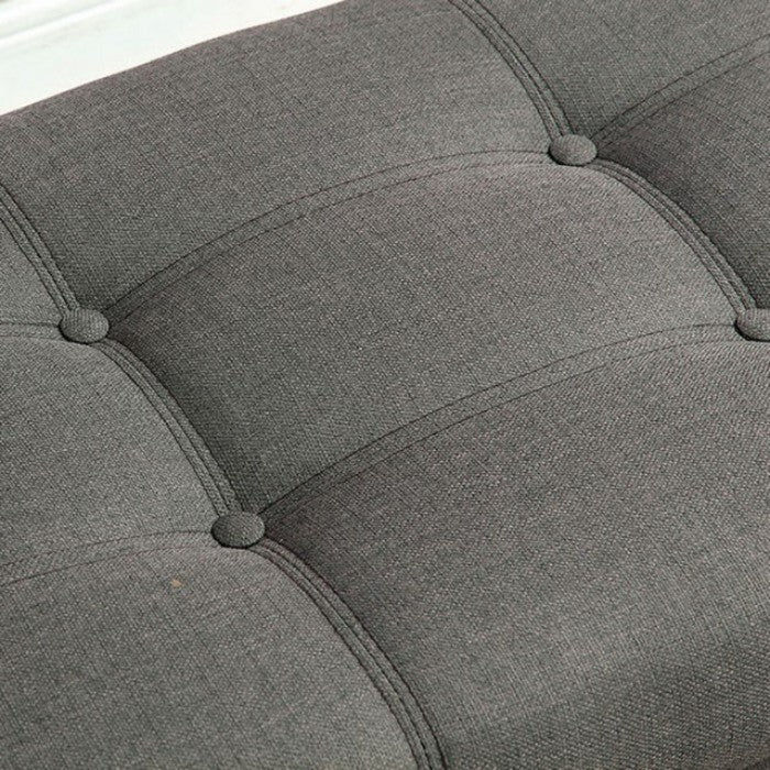 Doheny Contemporary Bench With Storage In Gray Finish