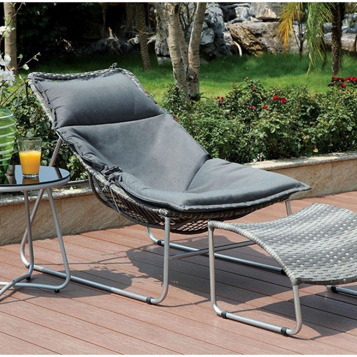 Lili Contemporary 1Pc Patio Chair With 1Pc Ottoman