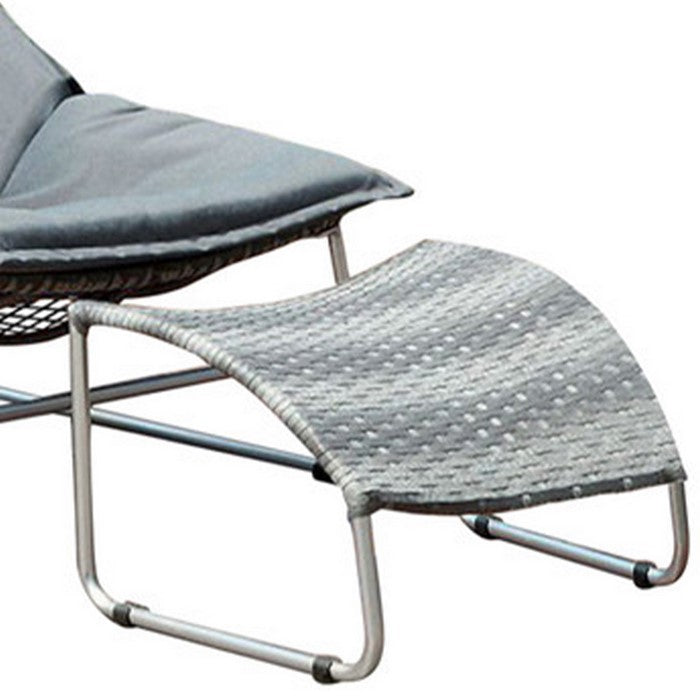 Lili Contemporary 1Pc Patio Chair With 1Pc Ottoman