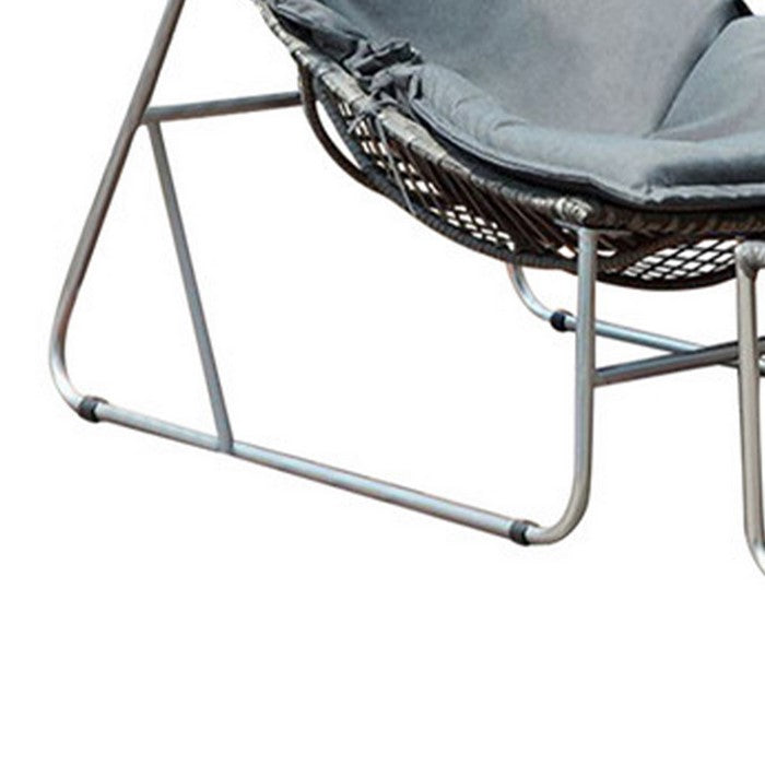 Lili Contemporary 1Pc Patio Chair With 1Pc Ottoman