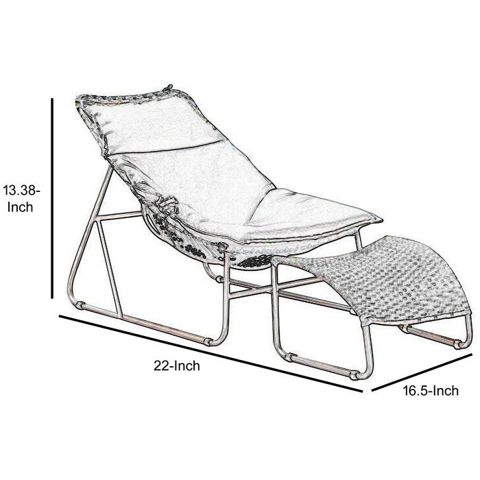Lili Contemporary 1Pc Patio Chair With 1Pc Ottoman