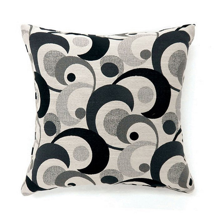 Swoosh Contemporary Pillow, Set of 2, Small, Black