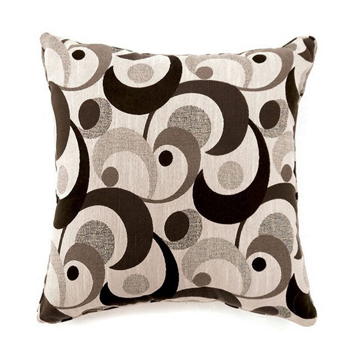 Swoosh Contemporary Pillow, Set of 2, Small, Dark Brown