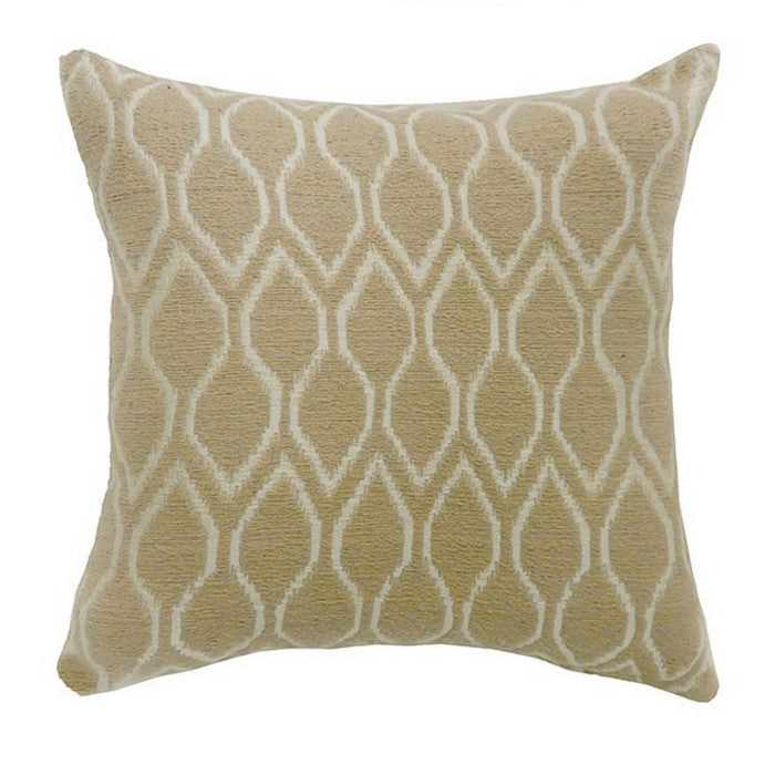 MAE Contemporary Small Pillow With Fabric, Beige Finish, Set of 2