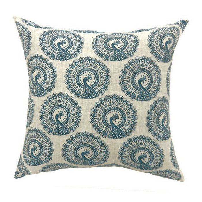 FIFI Contemporary Big Pillow With pattern Fabric, Blue Finish, Set of 2