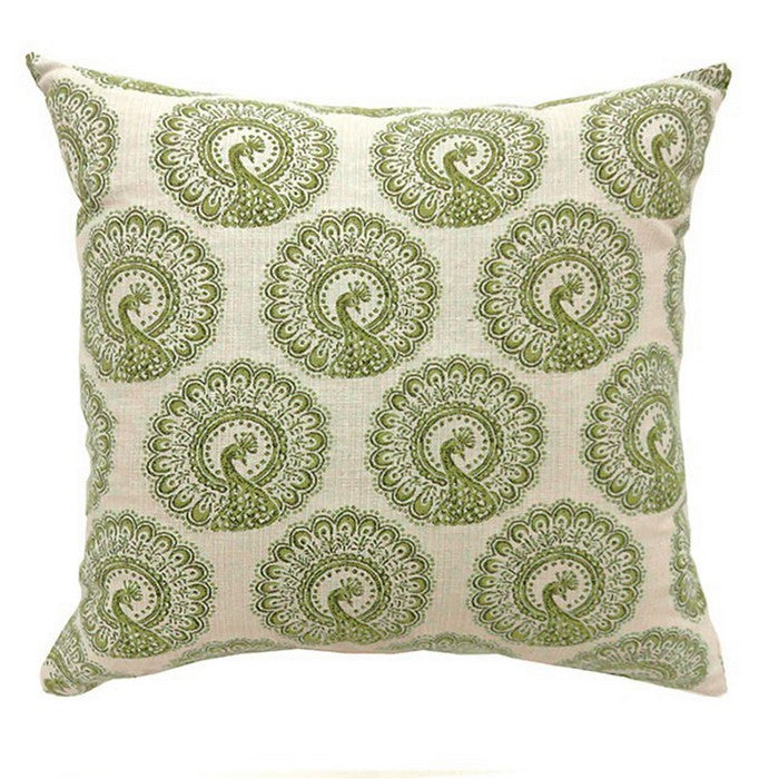 FIFI Contemporary Small Pillow With pattern Fabric, Green Finish, Set of 2