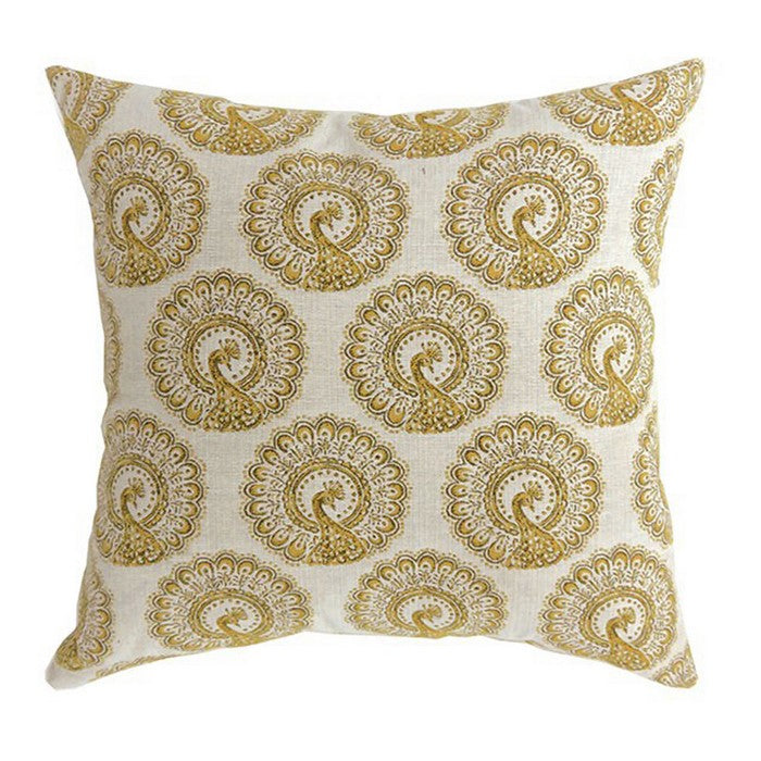 FIFI Contemporary Small Pillow With pattern Fabric, Yellow Finish, Set of 2