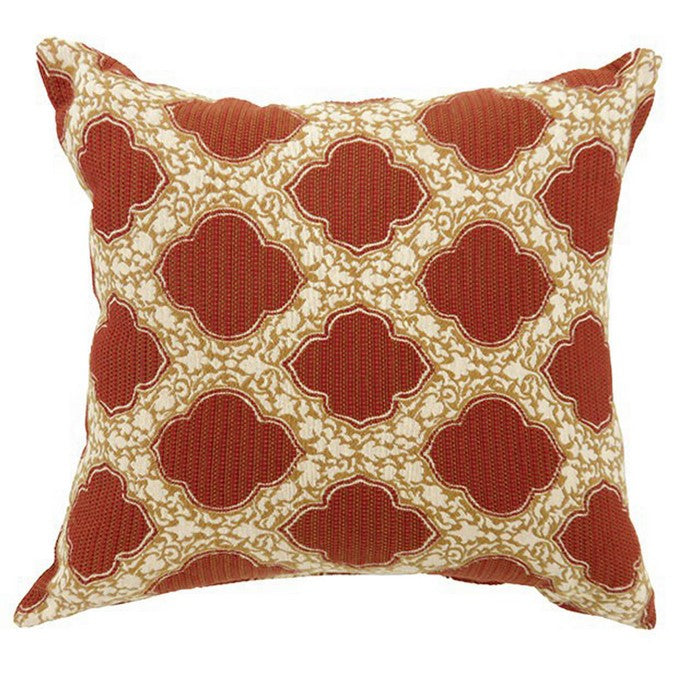 ROXY Contemporary Small Pillow With pattern Fabric, Red Finish, Set of 2