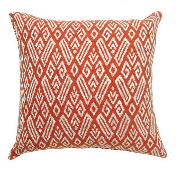 CICI Contemporary Big Pillow With pattern Fabric, Red Finish, Set of 2
