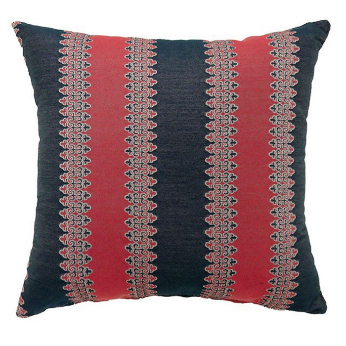 LARA Contemporary Big Pillow With fabric, Red & Blue Finish, Set of 2