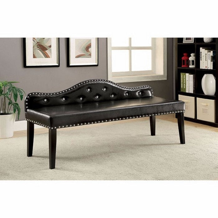 Gwenyth Contemporary Large Bench, Black Finish