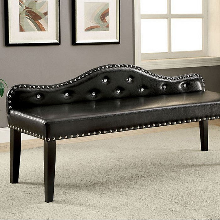 Gwenyth Contemporary Large Bench, Black Finish