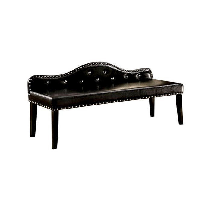 Gwenyth Contemporary Large Bench, Black Finish
