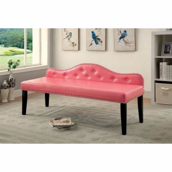 Gwenyth Contemporary Large Bench, Pink Finish