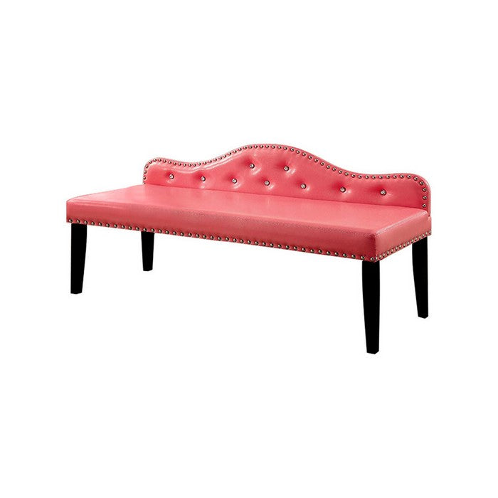 Gwenyth Contemporary Large Bench, Pink Finish