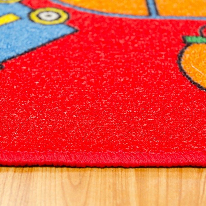 Abbey Contemporary Kids Area Rug Abc With non Slipping Gel Back, Red