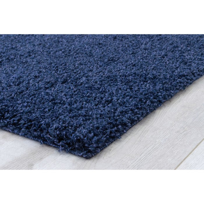 Zafirah Contemporary Area Rug, Solid Denim