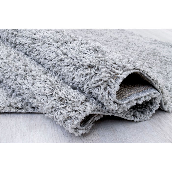 Zafirah Contemporary Area Rug, Solid Silver